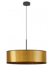 Złoty żyrandol z abażurem walec 60 cm - EX874-Sintrev w sklepie Edinos.pl