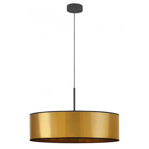 Złoty żyrandol EX874-Sintrev z okrągłym abażurem nad stół