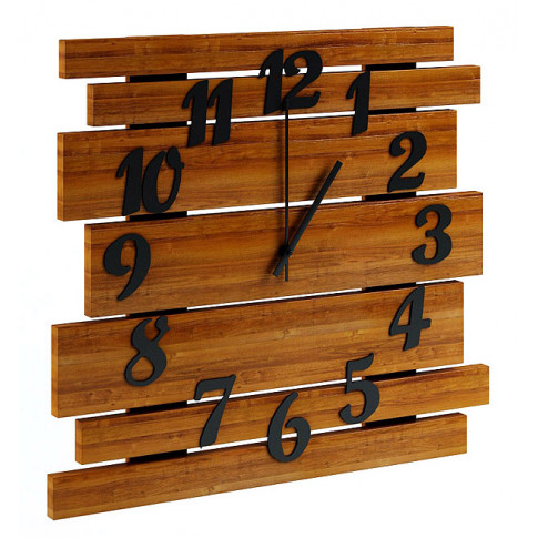 Drewniany zegar ścienny w kolorze orzech Samar