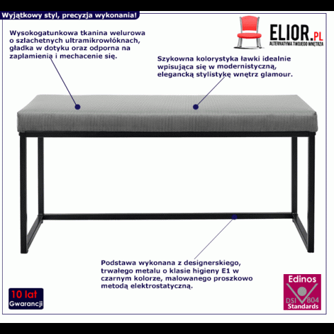 Szara ławka do przedpokoju Midra