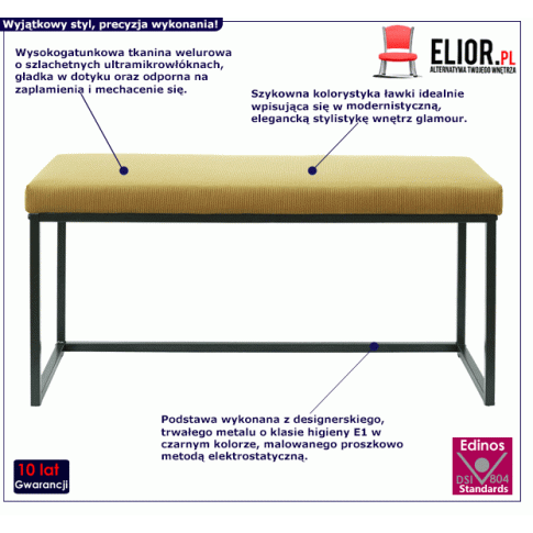 Żółta ławka do przedpokoju Midra