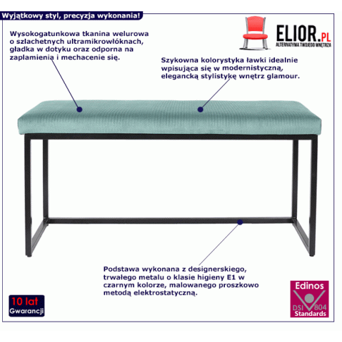 Niebieska ławka do przedpokoju Midra