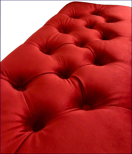 Tapicerowana ławka Melisa na drewnianym stelażu