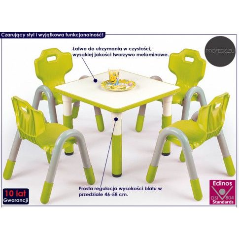 Fotografia Regulowany stolik dziecięcy Hipper - zielony z kategorii Pokój dziecięcy