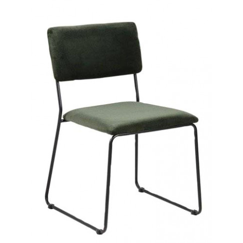 Zielone welurowe krzesło tapicerowane Rekso