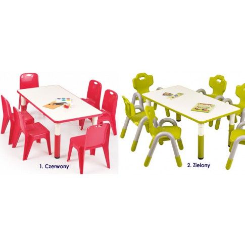 Zdjęcie czerwony prostokątny stolik dziecięcy Hipper 2X - sklep Edinos.pl