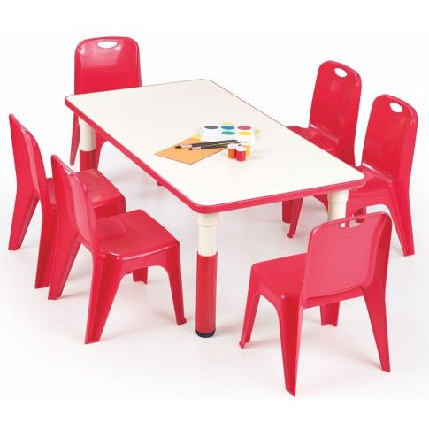 Zdjęcie produktu Prostokątny stolik dziecięcy Hipper 2X - czerwony.