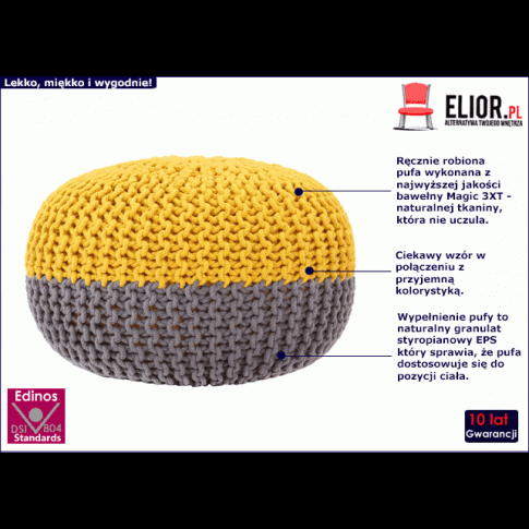 Żółto szara pufa Iwor