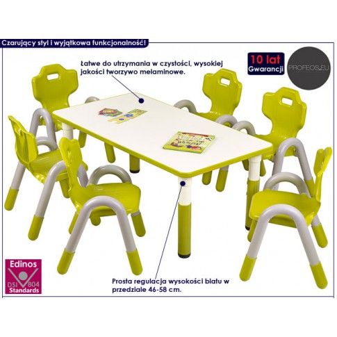 Fotografia Regulowany stolik dziecięcy Hipper 2X - zielony z kategorii Pokój dziecięcy