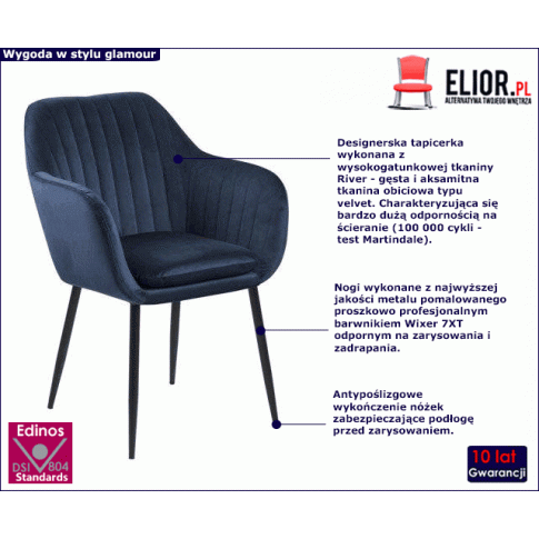 Niebieskie krzesło Tristo 2X