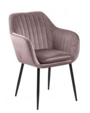 Różowe tapicerowane krzesło welurowe - Tristo 2X w sklepie Edinos.pl