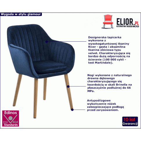 Niebieskie krzesło Tristo 4X