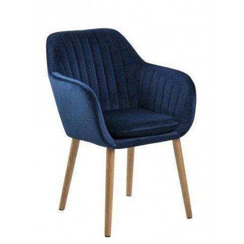 Niebieskie welurowe krzesło Tristo 4X
