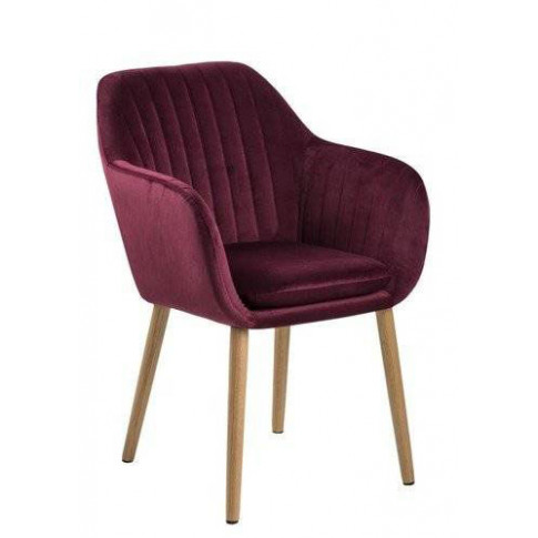 Czerwone welurowe krzesło do salonu i jadalni Tristo 5X