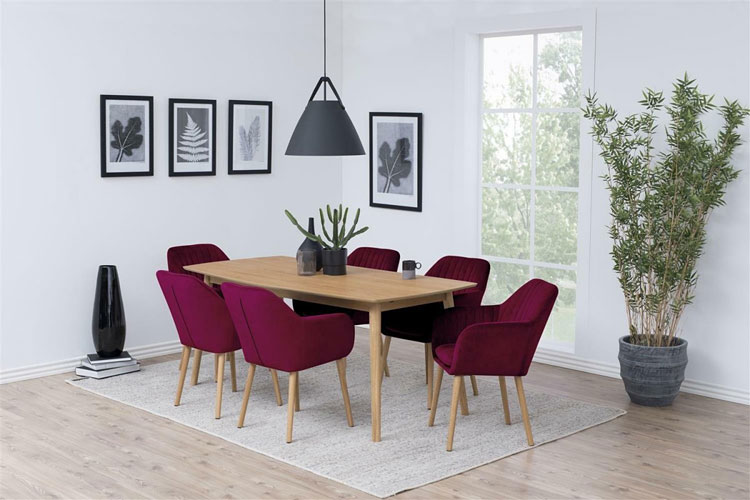 Czerwone krzesło welurowe Tobby 5X