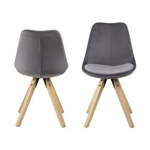 Szare krzesło welurowe Besso 2X