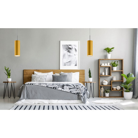 Wizualizacja sypialni z użyciem designerskiego żyrandola EX903-Elbi