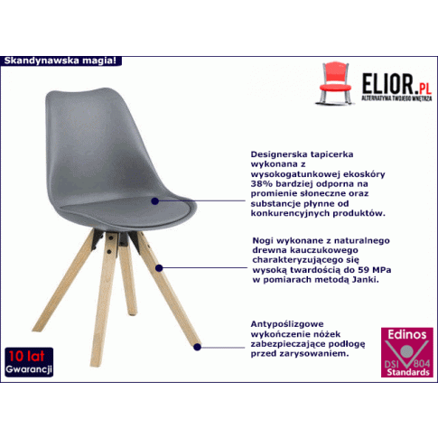 Szare krzesło Besso 3X