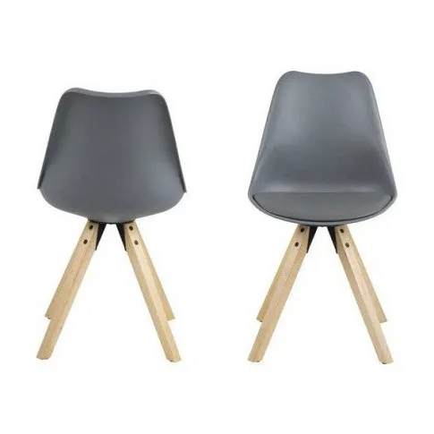 Szare krzesło z siedziskiem ekoskóry Besso 3X