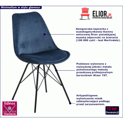 Niebieskie krzesło Carpon infoo