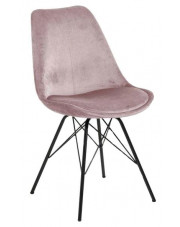 Różowe welurowe krzesło z oparciem - Carpon w sklepie Edinos.pl