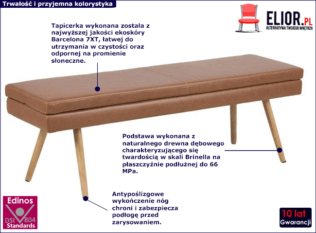 Brązowa ławka do przedpokoju Mesa