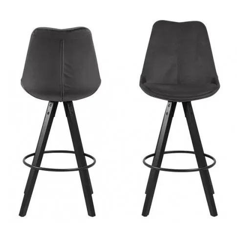 Welurowy tapicerowany szary hoker Aronda 2X