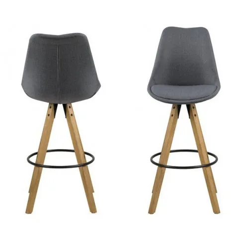 Ciemnoszary stołek barowy z podnóżkiem Aronda 3X