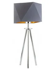 Mała lampka z abażurem na chromowanym stelażu - EX935-Soveta - 5 kolorów w sklepie Edinos.pl
