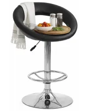 Czarny nowoczesny hoker kuchenny z oparciem - Fodi w sklepie Edinos.pl