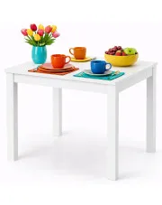 Kwadratowy rozkładany stół kuchenny w białym kolorze - Benita w sklepie Edinos.pl