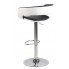 Szczegółowe zdjęcie nr 4 produktu Biało-czarny stołek barowy z oparciem - Derto 2X