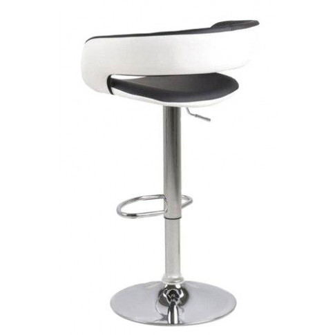 Szczegółowe zdjęcie nr 4 produktu Biało-czarny stołek barowy z oparciem - Derto 2X