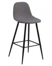 Jasnoszare tapicerowane krzesło do wyspy kuchennej - Bernito 2X w sklepie Edinos.pl