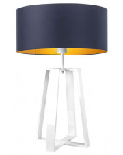 Okrągła lampa stołowa na białym stelażu - EX965-Thol- 5 kolorów w sklepie Edinos.pl