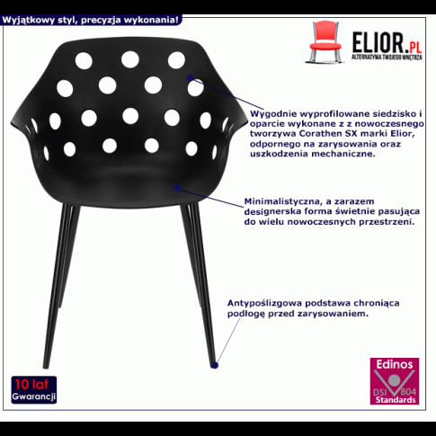 Czarne krzesło Alpo designerskie