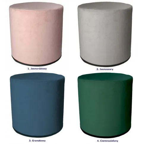 Kolory okrągłych puf welurowych Santia