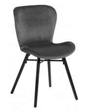 Welwetowe krzesło tapicerowane szare - Esso w sklepie Edinos.pl