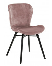 Welwetowe krzesło tapicerowane różowe - Esso w sklepie Edinos.pl