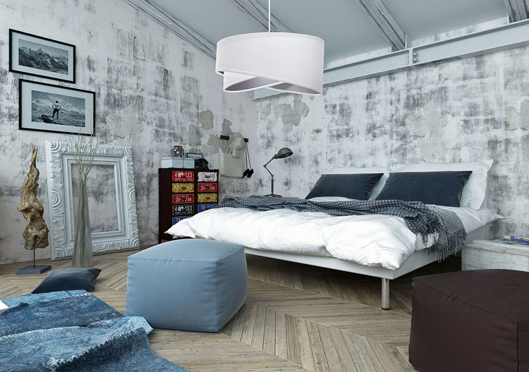 Welurowa lampa wisząca z asymetrycznym abażurem EX988-Golur