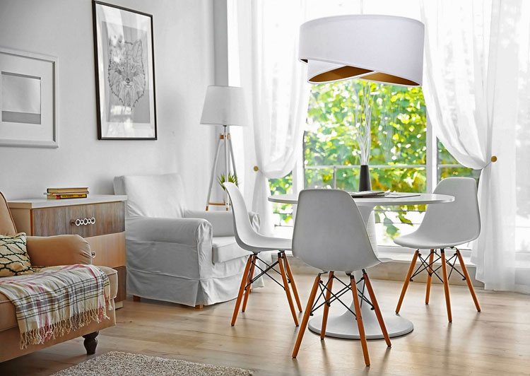 Welurowa lampa wisząca z asymetrycznym abażurem EX988-Golur