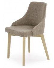 Tapicerowane krzesło drewniane Altex - beżowe w sklepie Edinos.pl