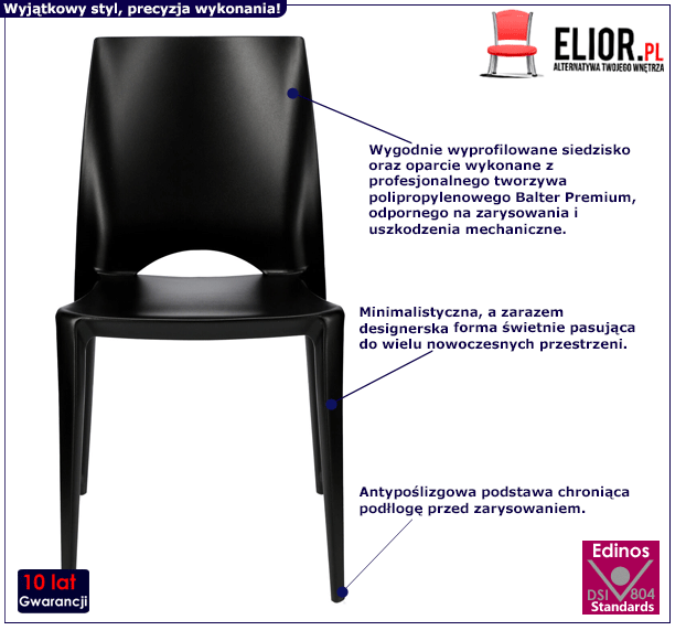 Czarne krzesło Mimmo - loftowe