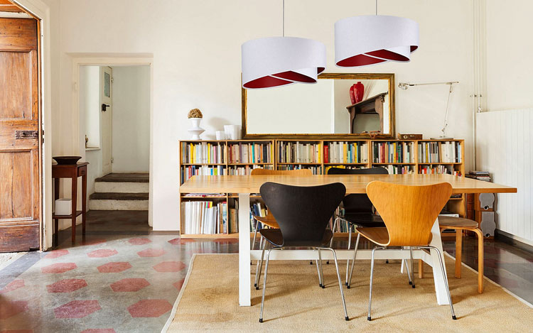 Welurowa lampa wisząca z asymetrycznym abażurem EX990-Ryvel