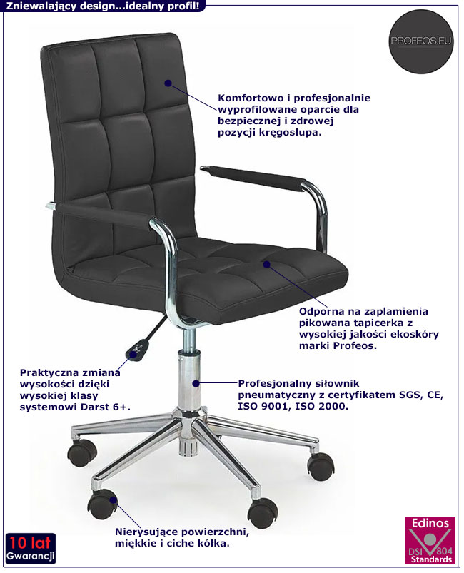 Młodzieżowy fotel do nauki, biurka Petuli 2X