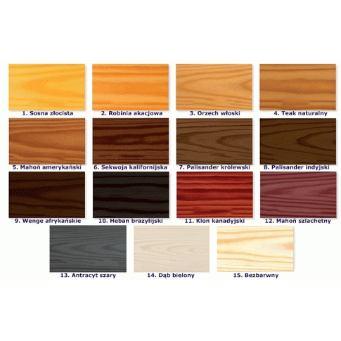 Kolory drewnianej donicy ogrodowej Dimara