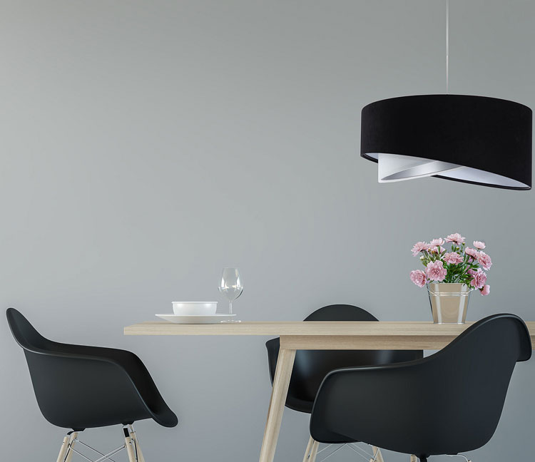 Welurowa lampa wisząca z asymetrycznym abażurem EX993-Kero