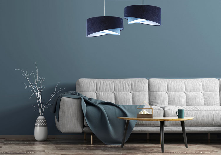 Welurowa lampa wisząca z asymetrycznym abażurem EX994-Taemu