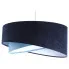 Granatowo-biała lampa wisząca welurowa - N119-Mariel