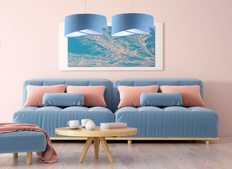 Welurowa lampa wisząca z asymetrycznym abażurem EX996-Gardi